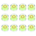 HARFINGTON 12pcs Small Circular Bubble Spirit Level 15x8mm,Green/Red - color: Green/Red, size: 15x8mm