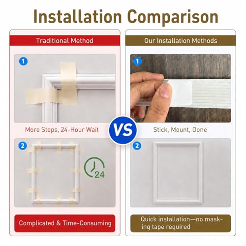 Peel and Stick Wall Molding Set, 2 Frames, 16 x 20 Inch - size: 16" x 20"