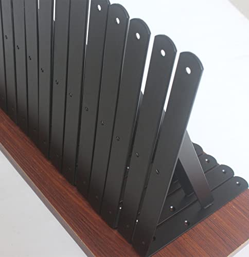 4 Pack L10 x H 8" Black Heavy Duty Shelf Brackets with Screws Metal Shelf Brackets Shelf Support Angle Brackets for Shelves L Brackets Heavy Duty Floating Shelf - size: 10''x8'', style: 4 Pack-Black
