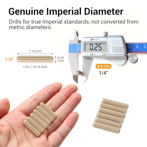 280PCS Wood Dowels, 1/4 inch Wooden Dowel Pins for DIY - size: 1/4", 280PCS