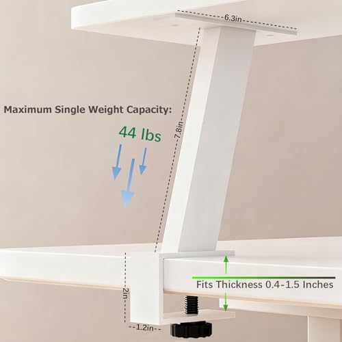 2pcs Desk Clamp Bracket, 7.87'' Heavy Duty Floating Table Height Extender