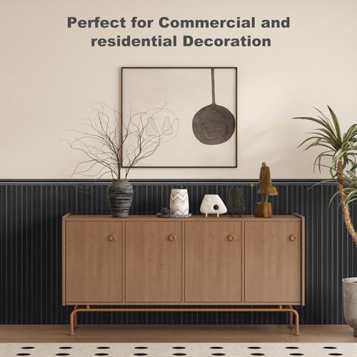 Art3d Beadboard Wainscoting Wall Panel Kit, 37.8 x 9.84 Inch, Matte Black | 12-Piece Panels + 4 Edge Trims, 31 Sq.Ft. Coverage, Lightweight, Water-Resistant, Easy to Trim, for Living Room, Bedroom - color: Matte Black