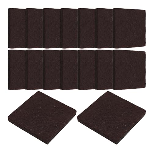 16PCS 1.5 x 1.5 Inch Square Felt Pads, Soft Adhesive Non-Slip Backed Felt, Cuttable Floor Protectors for Furniture Legs, Brown Anti Scratch Furniture Pads - size: 1.5 x 1.5 Inch
