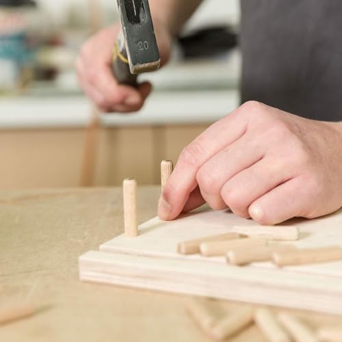 Wood & Wooden Dowel Pins 1/4" x1 1/4" (6mmx30mm) - Fluted Grooved Hardwood Pegs for Woodworking, Craft Projects - 100 Pack by PXBBZDQ - size: 1/4" x 1 1/4"