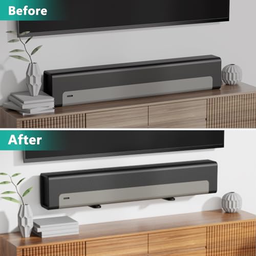 WALI Center Channel Speaker Wall Mount, Universal Soundbar Wall Mount Bracket Hold up to 33 lbs, Arms Extend from 5.1 inch (SLK203), Black - size: 5.1 inch