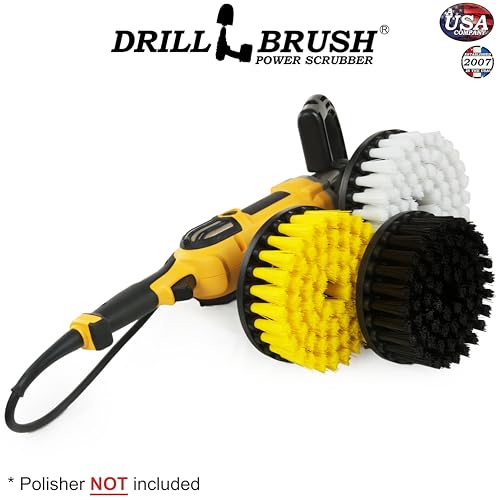 Drill Brush 7 Inch Variety Cleaning Kit for Variable Speed Polisher & Drill - color: Multicolor