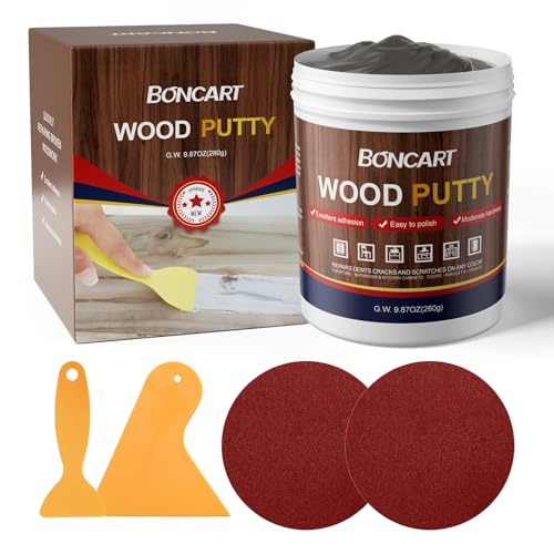 Boncart Wood Filler, 9.87 OZ Ebony Wood Putty - color: 9.87OZ Ebony
