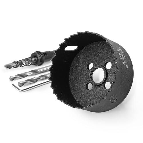 2-5/8 Inch Hole Saw with 3/8" Triangle Shank Quick Change Arbor, JTemgle Bi-Metal Hole Saw Heavy Duty Hole Cutting Tool for Cornhole Boards, Recessed Lights, Wood, Plastic, Drywall & Soft Metal - size: 2-5/8"