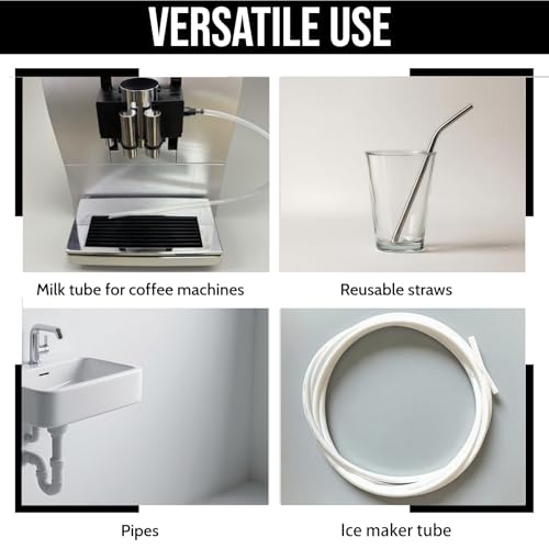 Milk Foamer Hose Brush, Tube Hose Cleaner Brush Ideal for Espresso & Coffee Machine Attachments，Extra Long Stainless Steel Brush for Cleaning Reusable Drinking Straws, Keg Lines and Pipes(13.7in)