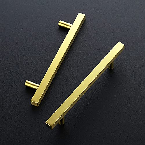 Ravinte Gold Cabinet Handles 5 Inch 10 Pack, Square Cabinet Pulls - size: 5 Inch Hole Centers