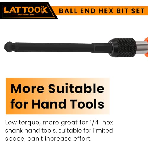 SAE Ball End Hex Bit Set with T Handle Ratchet Driver - style: 10PCS Ball Hex Bits+T Handle