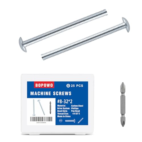 Machine Screws - 8-32 x 2 M4x50（25pcs）, Perfect Fit for Knob and Pull Installation, Machine Thread Screws for Drawers & Doors - size: 8-32 x 2"