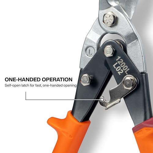 Klein Tools 1200L Metal Shears, Aviation Snips, Left Curvature - style: Left-Cutting