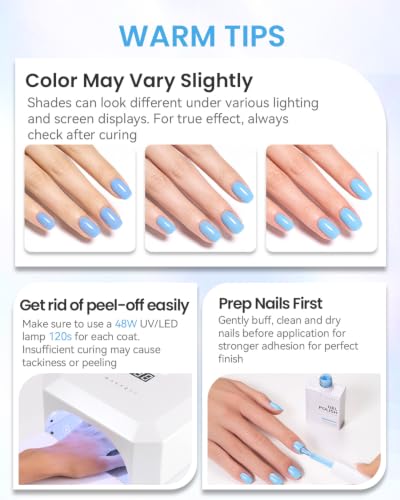 Makartt Pastel Gel Nail Polish Set 15ML: 6 High-Gloss Colors - color: Summer Spritz