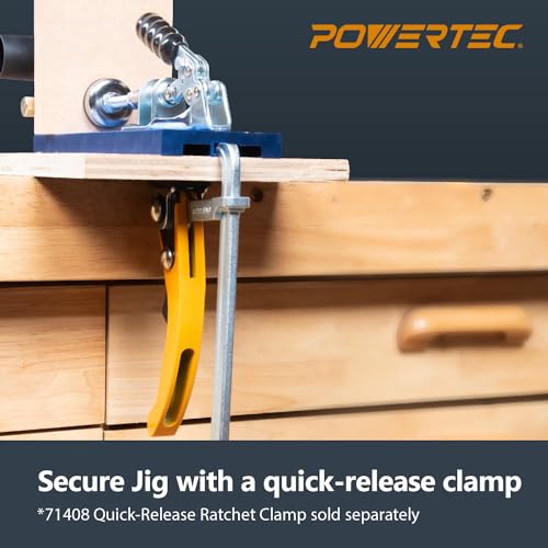 POWERTEC Aluminum Pocket Hole Jig Set with 1-1/4" OD Dust Port, Drill Bit, Drill Stop, Toggle Clamp, Screws. Adjustable Pocket Screw Jig for Woodworking DIY Carpentry Projects & Wood Joinery (71844) - style: AluminumPocket Hole Jig Set w/ Toggle Clamp