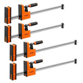 VEVOR Bar Clamps for Woodworking, 4-Pack, 24" and 31" F Clamps, 1100 lbs Load Limit, Clamp/Spreader 2 Modes, Soft Rubber Pads, Ergonomic Handle, Carbon Steel Bar, for Wood Working and Metal Working - size: 31"& 24" (4 Pack), style: Heavy-Duty