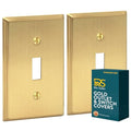 Rio Salto BRASS Toggle Light Switch Cover Plate Single Toggle Switch Plate Brushed Gold Metal Outlet Covers Decorative Wall Plate — Deco Collection 4.50" X 2.75" - color: Toggle Switch 1-Gang (2-Pack)