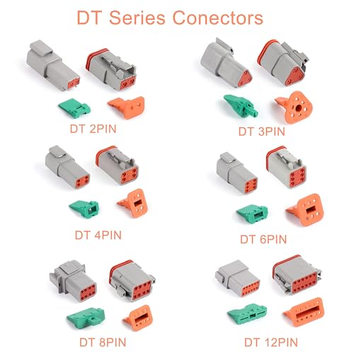 188PCS Deutsch Connector Kit,8 Sets 2/3/4/6/8/12 Pin Automotive Waterproof Car Electrical Wire Connectors Plug for Motorcycle, Truck, Car, Boats, Scooter(16-22AWG) - size: 188pcs