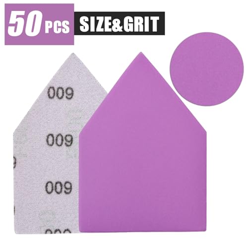 600 Grit Sandpaper, Triangle Sanding Sheets, Fits Milwaukee M12 Fuel Sander - style: 600 Grit
