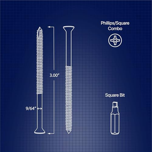Reinforced Door Screw Kit for Strike Plates, Deadbolt Plates, and Hinges. 3-inch Screws and Screwdriver Bit, Makes Doors Kick Resistant, Home Security Upgrade