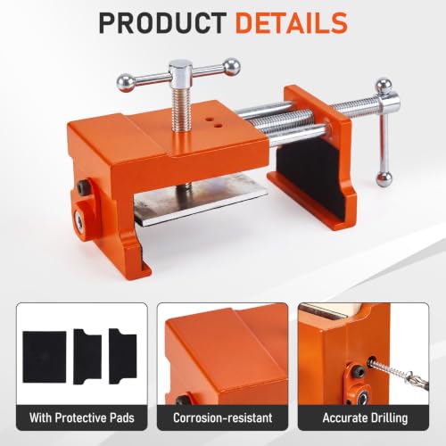 4 Pack Orange Cabinet Clamp, Heavy Duty Aluminum & Steel Cabinet Hardware Jig, Cabinet Install Clamping Tool with Drill Guides EVA Pads for Perfect Cabinet Frame Alignment Woodworking Installation