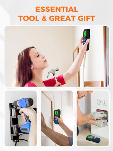 Mecurate 5-in-1 Stud Finder Wall Scanner for Studs, Metal & Live AC Wires - color: Blue