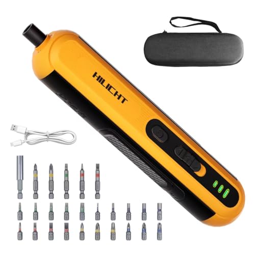 4V Cordless Electric Screwdriver Set, 26 S2 Bits, USB-C, LED