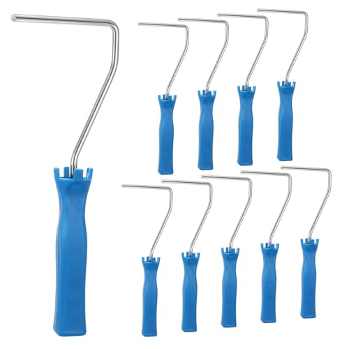 Baderke 10 Pcs 4 Inch Mini Paint Roller Handle, 12 Inch Frame, Blue - color: Blue, size: 4 Inch, 12 Inch