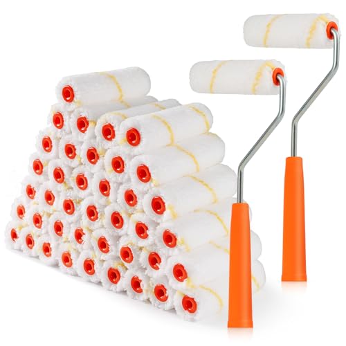 40 Pack Microfiber Paint Roller 4 Inch, 3/8 Inch Nap - size: 4 Inch,40 Pack