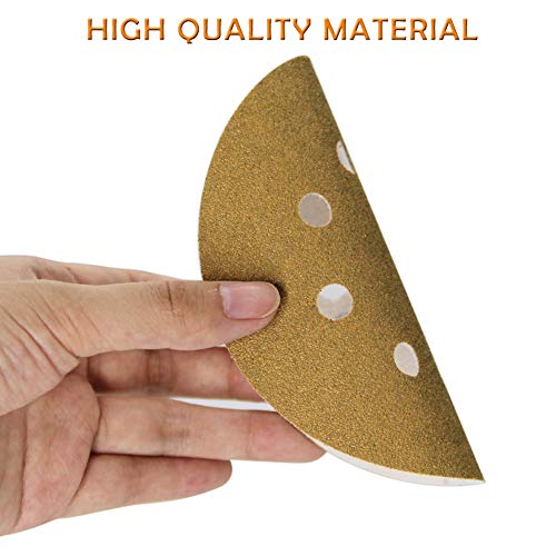 5-Inch 8-Hole Hook and Loop Sanding Discs, Orbital Sander Sandpaper Discs, 100 Pieces Round Sandpaper Set, 80 Grit - size: 80-Grit
