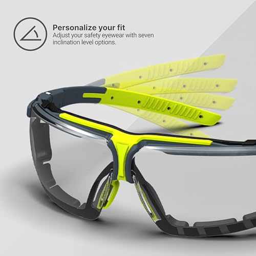 HexArmor VS300 Safety Glasses with Adjustable Side Arms Z87+ for Men and Women - color: Grey 23% With Gasket / Anti Fog Anti Scratch