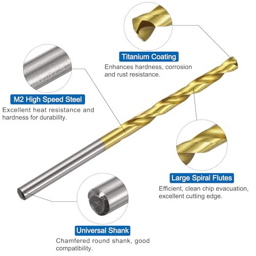 uxcell Metric Tap & Drill Bit Set, 2pcs M4 x 0.7 Spiral Point Thread Taps and 2pcs 3.3mm Twist Drill Bits, Titanium Coated HSS6542 Screw Tapping Threading Tools - size: M4 x 0.7 + 3.3mm