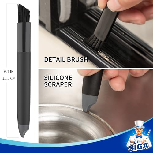 MR.SIGA Grout Cleaner Brush Set - Detail Cleaning Brush Set for Tile, Sink