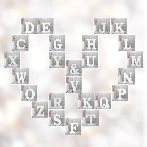 AOCEAN 4 Inch White Wood Letters Unfinished Wood Letter for Wall Decor Decorative Standing Letters Slices Sign Board Decoration for Craft Home Party Projects (F) - style: F