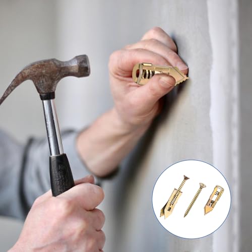 180 Pcs Self-Drilling Drywall Anchors with Screws Kit, Zinc Plated Steel, Easy Application No Drill or Holes in Wall, 90 Anchors and 90 Screws - size: 1size-90pcs