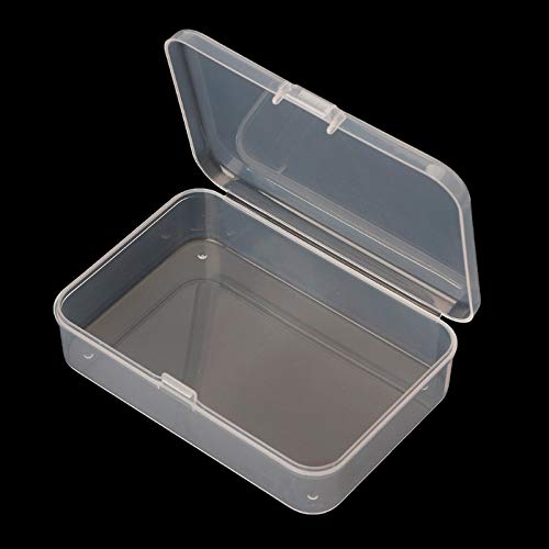 AKOAK Clear Polypropylene Rectangle Mini Storage Containers Box with Hinged Lid for Accessories,Crafts,Learning Supplies,Screws,Drills,Battery,Pack of 4 (3.26" x 2.12" x 0.7") - size: 3.26" x 2.12" x 0.7"