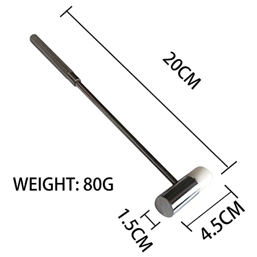 Dual Head Small Hammer, 7 Inches, Plastic Head and Metal Head, Black Plastic Grip, Double face Jewelry Mallet, Mini Hammer for Watch, Tuning, Woodworking, Toys, DIY, Leather, Instruments - style: 20CM-METAL HANDLE