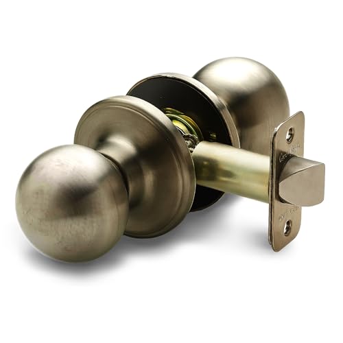 Copper Creek BK2020AB Ball Door Knob, Passage Function, 1 Pack, in Antique Brass - color: Antique Brass, size: 1 Pack, style: Passage