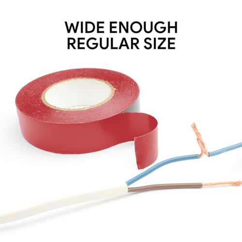 Flame Retardant Red Electrical Tape; 3/4 Inch * 66 Feet; PVC Electric Tape for Under 600V Electric, Repair, Home Outdoor Indoor Wire Insulation, 5℉ to 221℉ (1, Red) - color: Red