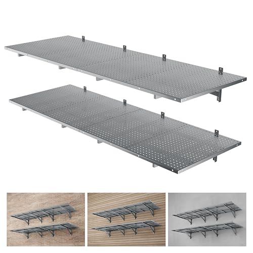 4 Pack Garage Wall Shelving Heavy Duty 2x3ft, Gray - color: Grey, size: 2X3ft-4pack