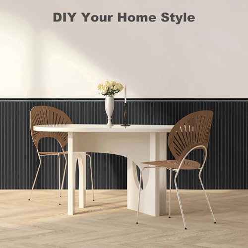 Art3d Beadboard Wainscoting Wall Panel Kit, 37.8 x 9.84 Inch, Matte Black | 12-Piece Panels + 4 Edge Trims, 31 Sq.Ft. Coverage, Lightweight, Water-Resistant, Easy to Trim, for Living Room, Bedroom - color: Matte Black