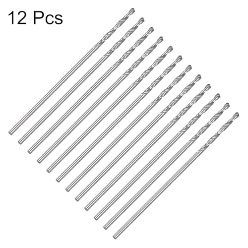 HARFINGTON 12pcs Micro Jobber Twist Drill Bits #63 0.9mm / 0.0354" High Speed Steel HSS Mini Drilling Bit Tool for Stainless Steel Aluminum Wood Plastic - size: 0.9mm