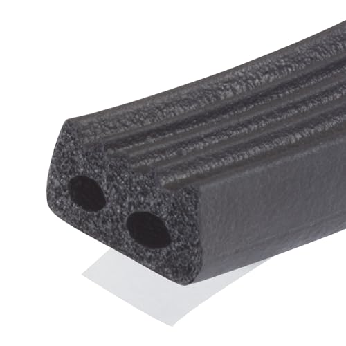 MD Building Rubber Auto & Marine Weatherseal, Black, 10ft x 19/32in | EPDM Rubber Material, Peel-and-Stick Backing, Cut-to-Length Strip, Seals Drafts Moisture Dust Insects - size: 10 Ft.