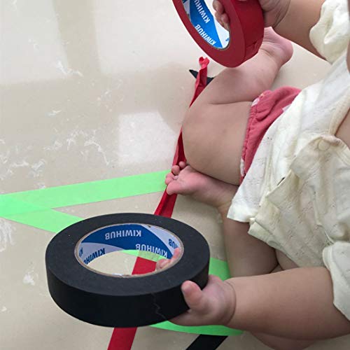 Black Painters Tape, 0.7 in x 60 yd x 3 Rolls(180 Yards Total) - color: Black, size: 0.7", 60 yards