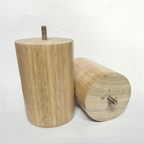 Wood Furniture Legs 4 inch Big Wooden Sofa Cabinet Couch Loveseat Feet Cylinder Style Furniture Legs for Sofa Bed DIY Replacement Feet Set of 4 (4.7 Inch) - size: 4.7 Inch