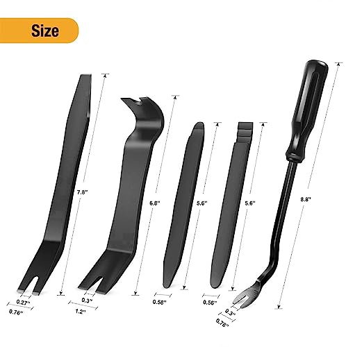 GOOACC 5 PCS Nylon Auto Trim Removal Tool Kit No-Scratch - color: Black, size: 5Pcs