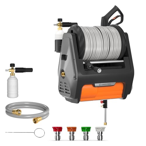 Giraffe Tools Retractable Wall Mount Pressure Washer Pro with 100FT Hoses
