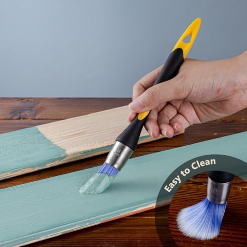 Trim Paint Brush, 0.7 Inch, 3 Pack, Small Round Paint Brushes | Trim Brushes for Painting Walls, Touch Up, Ergonomic Rubber Handles, Trim Painting Tool for Edges, Corners & Detail Work - size: 0.7 Inch Round, 3 Pack