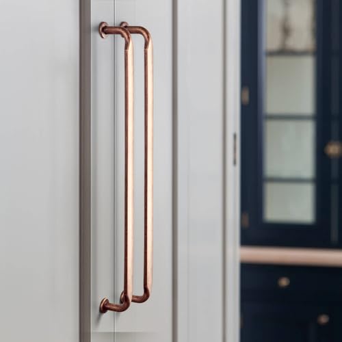 12 Pack Antique Copper Zinc Alloy Cabinet Handles - 6.3''(160mm) Hole Center Cabinet Pull Hardware for Bedroom, Kitchen L101 - color: Antique Copper, size: 6.3'' Hole Center