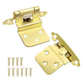 6 Pack (3 Pairs) 3/8" Inset Self Closing Cabinet Hinges Brass Gold - color: Brass Gold, size: 6 Pack (3 Pairs)